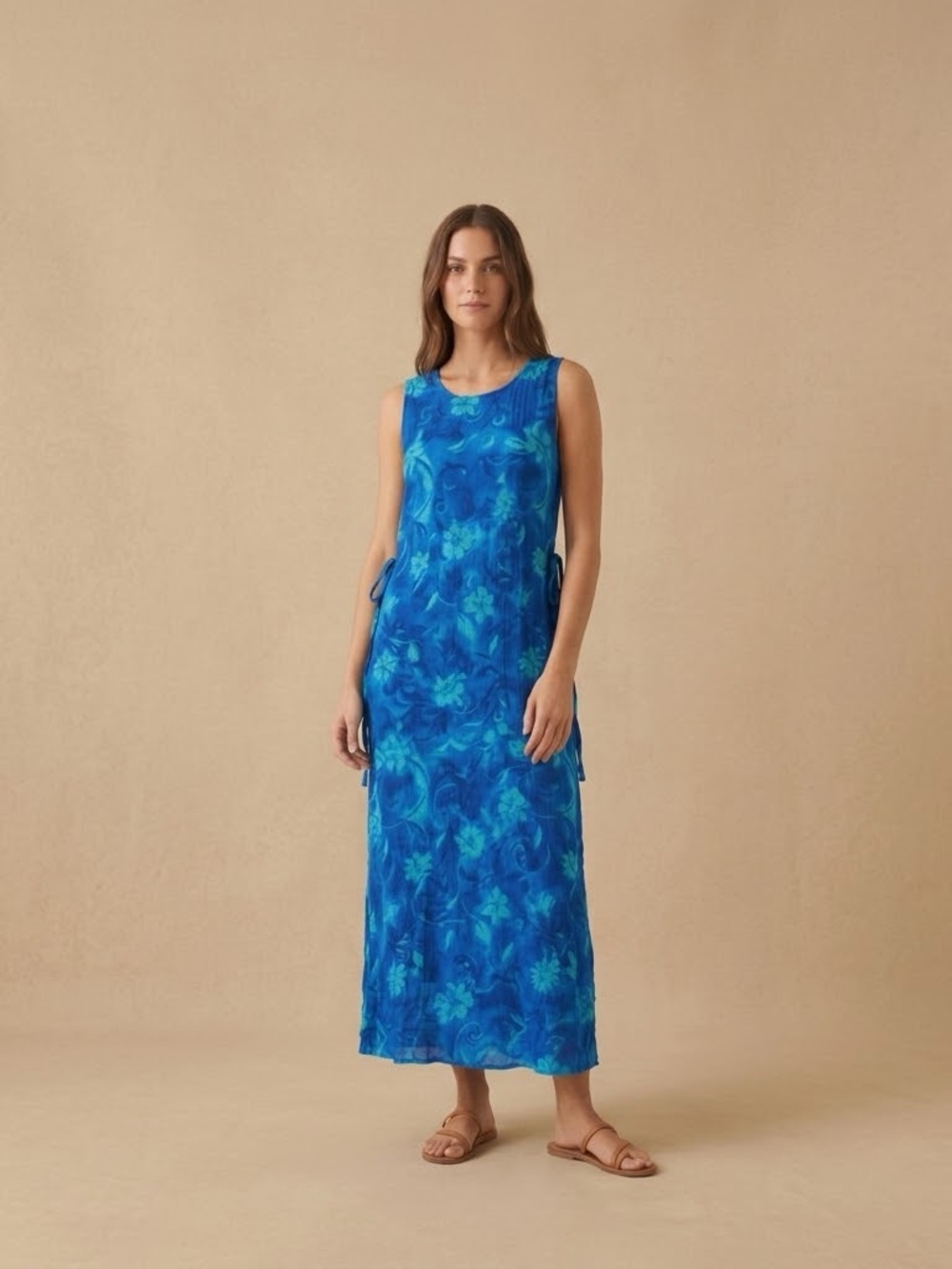 Vintage Braemar Rayon Floral Maxi Dress